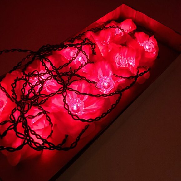 Vintage Franks Nursery & Crafts String Lights Silk Rose Flower Patio Porch Lanai - Picture 3 of 7